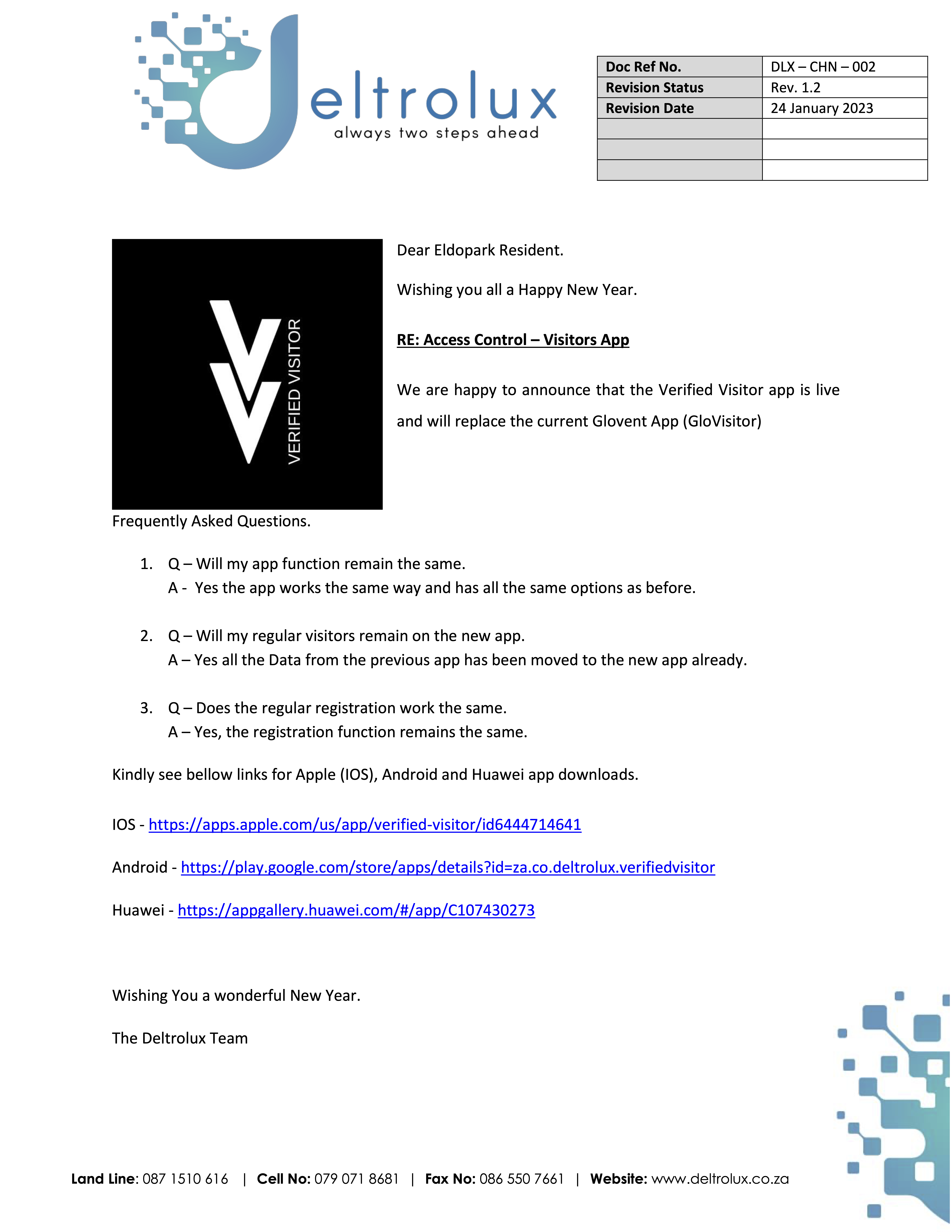 App Change Over Letter Verified Visitor V1.3
