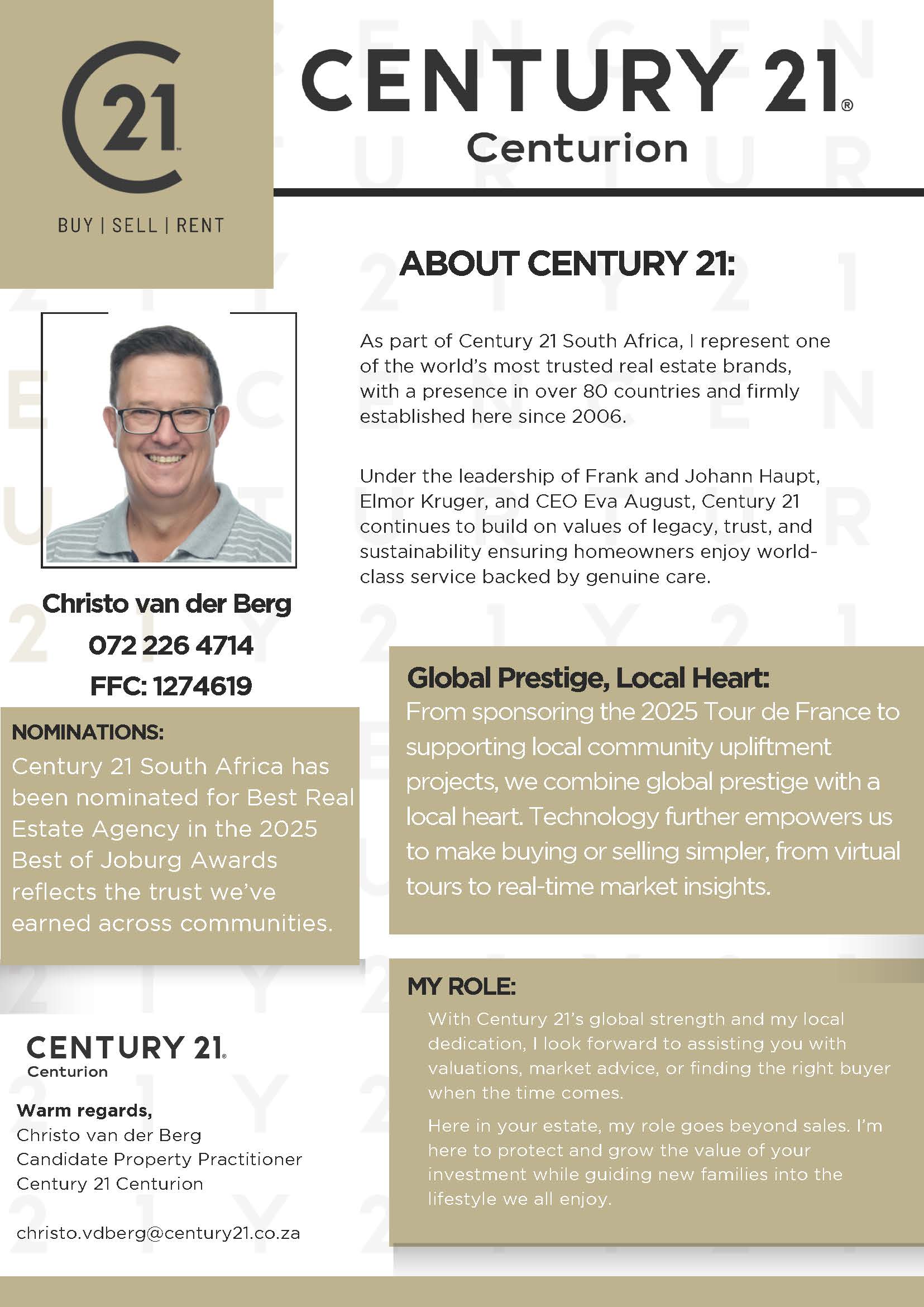 Christo van der Berg - Eldopark Estate